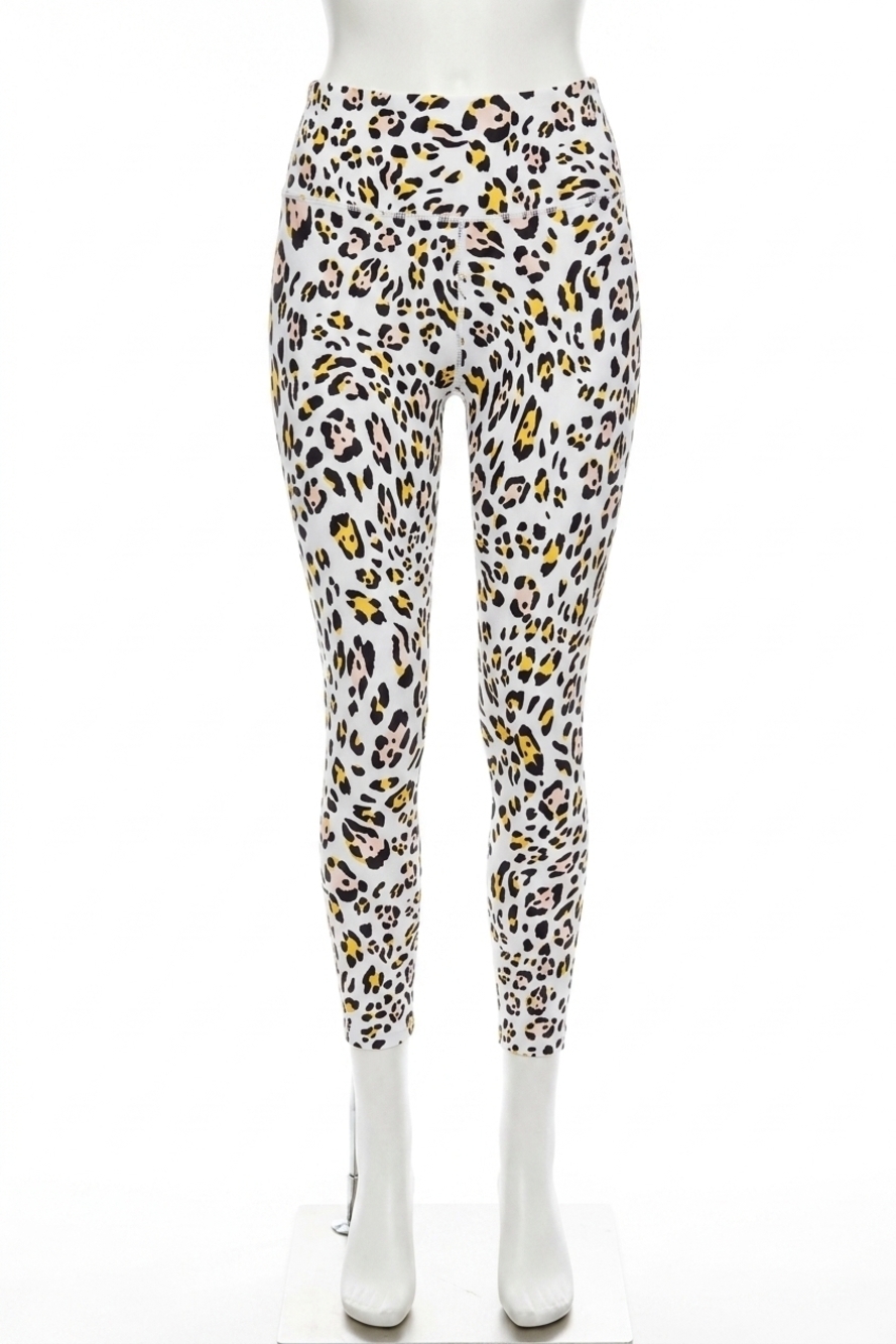 NEW KENSIE printed folded waistband high rise length leggings in cheetah print